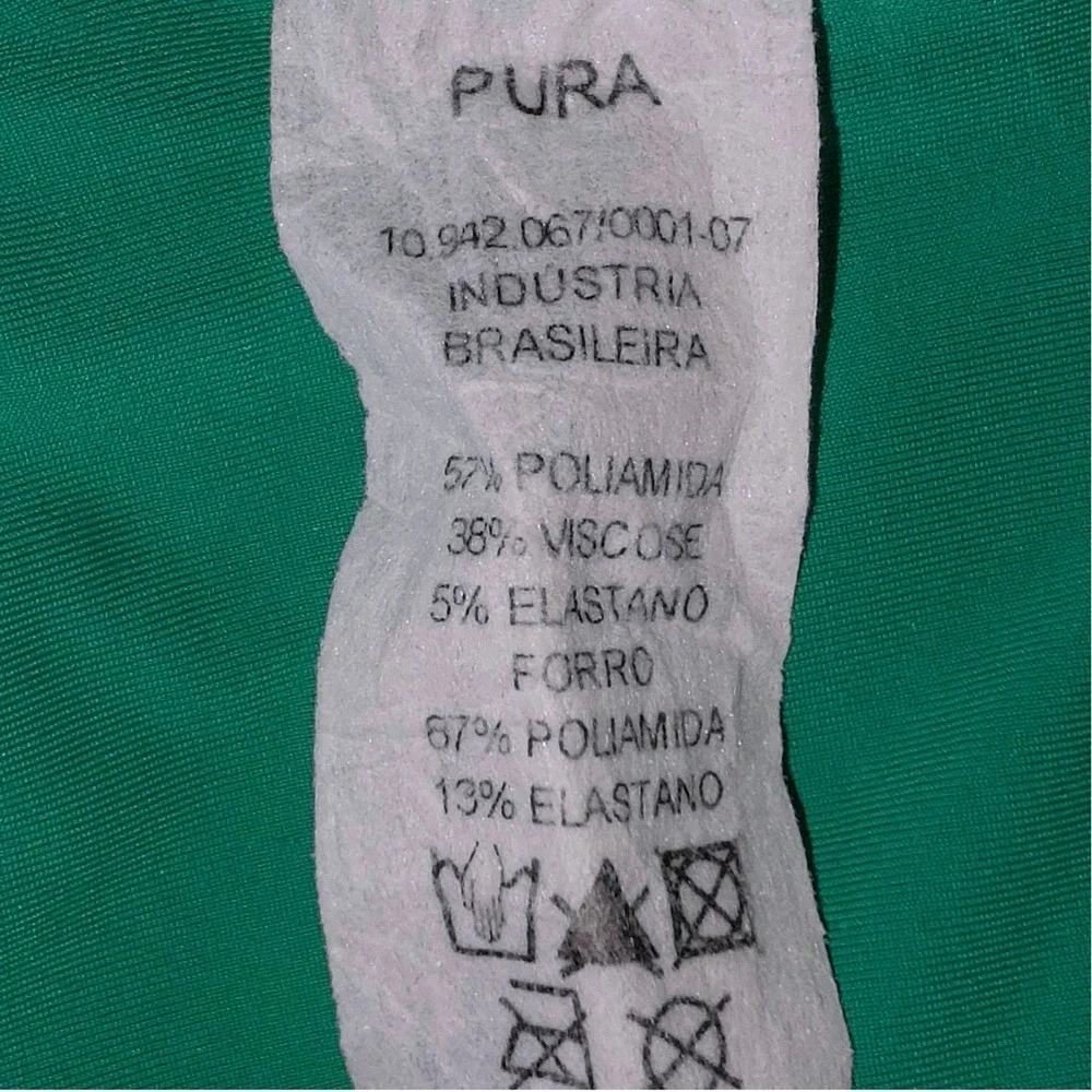 Pura Swimsuit Set Women P Green Bow Cutout Bandeau One Piece & Shorts Stretch